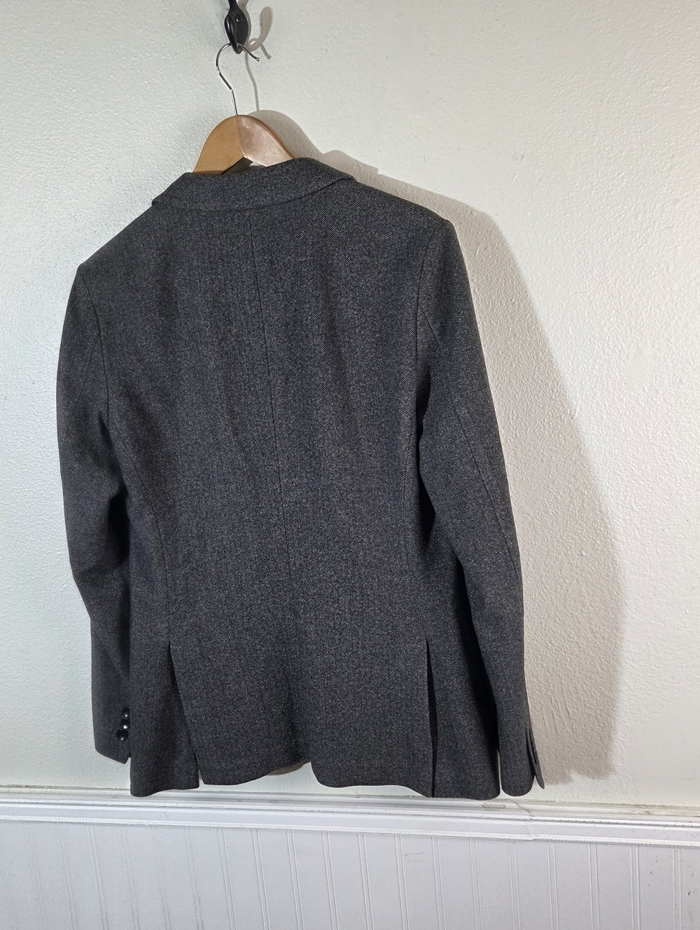 Theory Men’s 38 Gray Herringbone Wool Cashmere Blend Blazer Sport Coat Jacket - Picture 6 of 12